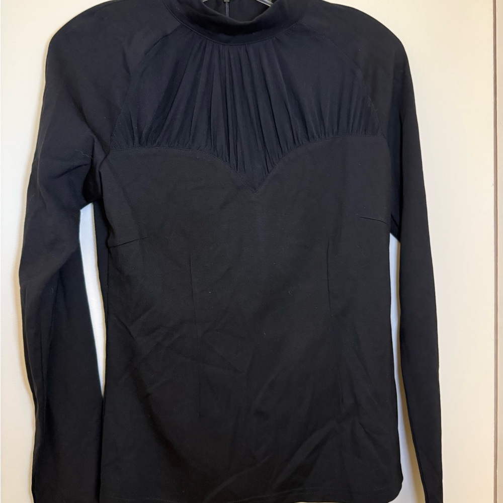 Voodoo Vixen Black Ruched Long Sleeve Blouse